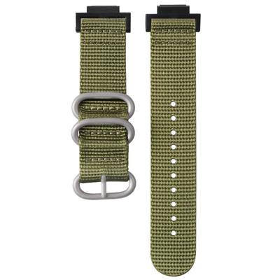 Сменный ремешок для часов серии Casio из нейлонового холста, унисекс, армейский [SQHYWJ] G-SHOCK GA-110 (Серебряная пряжка, зеленая)
