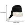 Plush Christmas Hat Black Unisex Xmas Hats For Adults Kids Comfortable Santa Claus Cosplay Supplies Christmas Party Decor Gift