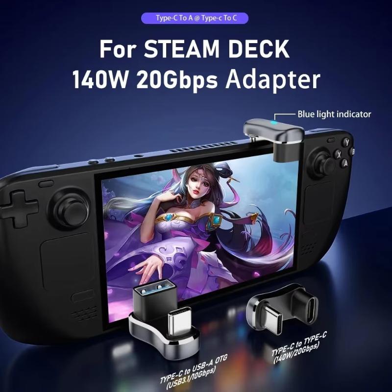 High Speed 20Gbps USB C Adapter 140W PD Fast Charging Type C Male to Female Converter for Large File Data Transmission