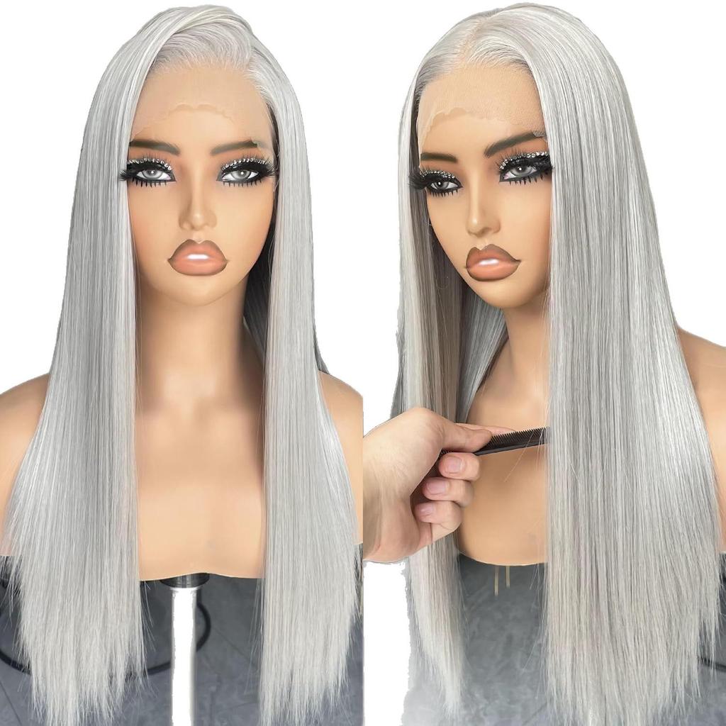 Long Straight Lace Front Wig - High-Temperature Fiber, African-Inspired, Female Headcover