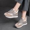 Genuine Leather Mixed Colors Lace-up Sneakers Women Leisure Sport Soft Sole Comfortable Shoes