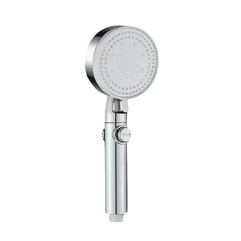 3Pcs/Set Adjustable Silver/Black Shower Head, High Pressure Water Saving Shower Head With 5 Modes+Wall Mounted Bracket+1.5M Hose