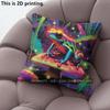 Psychedelic Frog Mushroom Pillow Covers Pattern Cushion Cover Suitable for Sofa Bedroom Car Pillow Cover