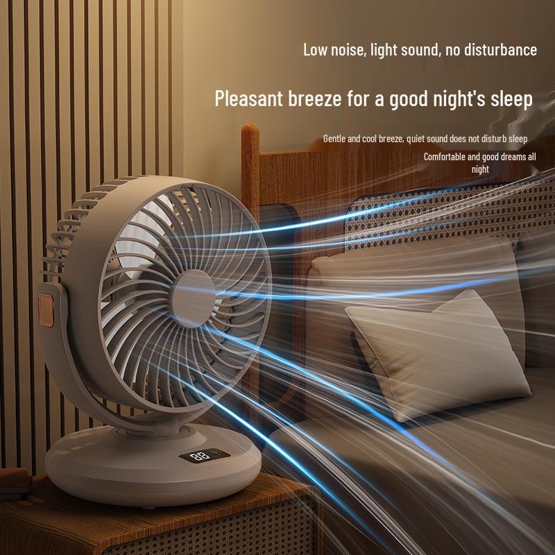 Wireless Charging Air Circulator: Household Desktop Fan with Automatic Oscillation