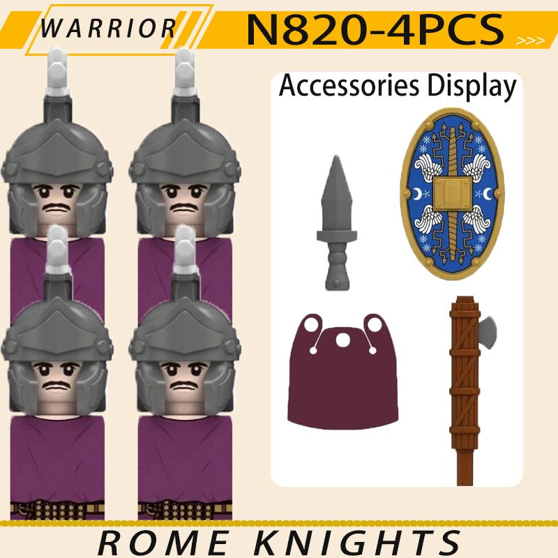 MOC Средневековый Военный Рим Рыцари Серия Строительные Блоки Замок Солдаты Фигурки Аксессуары Щит Кирпичики Рождественские Игрушки Подарки