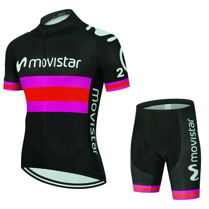 Mens Cycling Jersey Bib Shorts Set 2026 Movistar Team Breathable Riding Kit Road Bike
