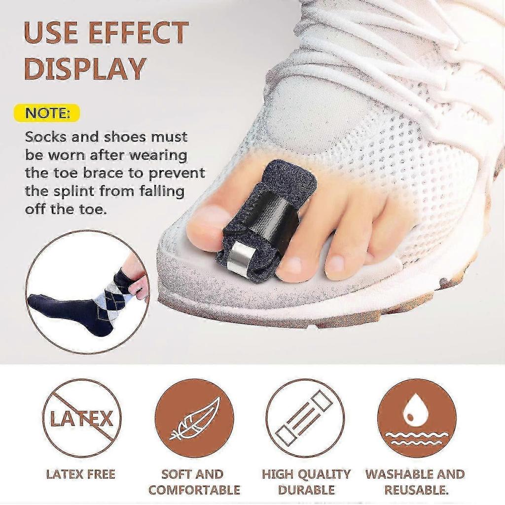 Toe Splint, Toe Corrector Brace, Toe Straightener For Hammer Toe, Crooked Toe, Mallet Toe, Bent Toe, Claw Toe, Toe Wrap To Align And Support Broken To