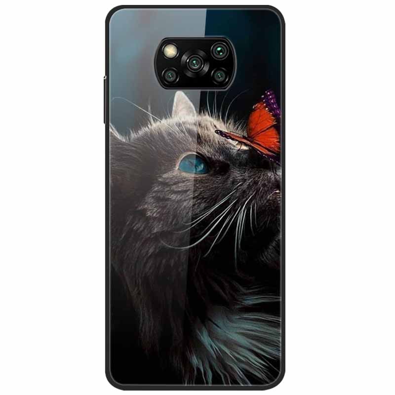 For Poco X3 Pro Case Fashion Cute Tempered Glass Luxury Coque Covers for Xiaomi Poco X3 NFC Cases PocoX3 X 3 Bumper Protector