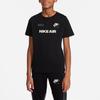 Nike Футболка с принтом для матери и круглым вырезом, повседневная, с коротким рукавом, в американском стиле, детские топы, черная, DO1813-010