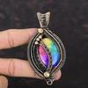 Подвеска Rainbow Solar Quartz Druzy, подвеска из медной проволоки, подвеска ручной работы, очень красивая подвеска из меди, ювелирное изделие из драгоценных камней, подарок на помолвку
