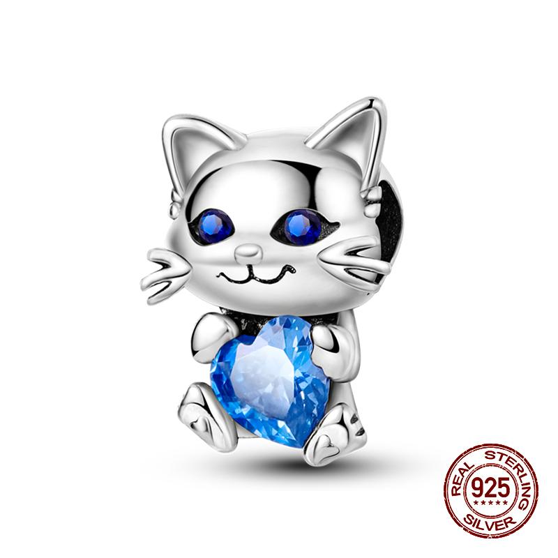 100% стерлингового серебра 925 пробы с изображением кофейного кота, кролика, медведя, пингвина, бусины, подходят для 925 оригинальных браслетов, сделай сам, подарок на день рождения, ювелирные изделия