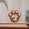 Wenge Wood Cat Paw Doorbell Pendant: Creative Magnetic Wind Chime Decoration - Cute Solid Wood Design