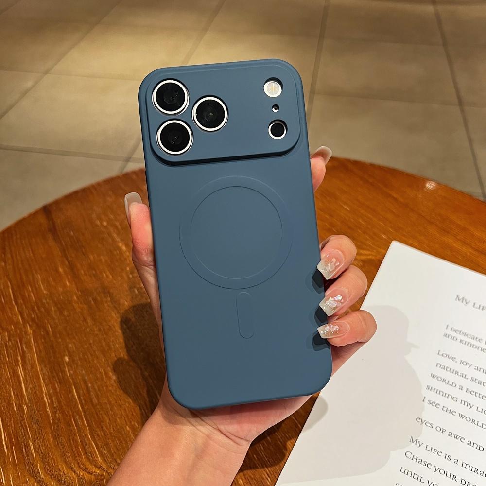 Morandi Color Magnetic for Magsafe Case for iPhone 18 Pro Max 18ProMax Liquid Silicone Wireless Charging Camera Protection Cover
