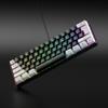 61-клавишный RGB проводной игровой комплект клавиатура и мышь, немеханическая мембранная, черно-белый, с семицветной мини-подсветкой