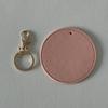 Personalized Round Imitation Leather Keychain with Gold Stamping and Engraving