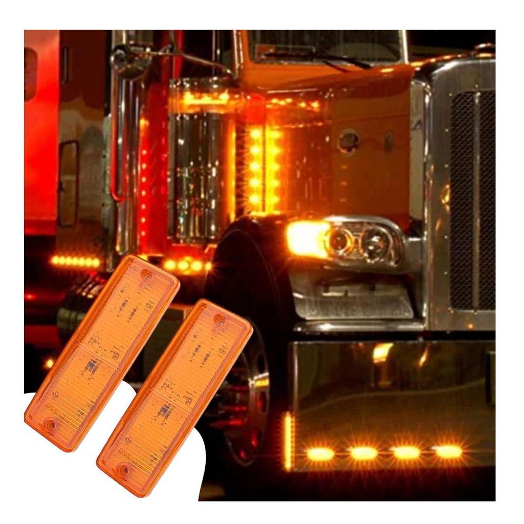 Amber Led Side Marker Light Trailer Rv Marker Rectangular Led/SMD Clearance Marker For Truck Trailer Rv Campervan Pickup Suv Shockproof Universal Fit