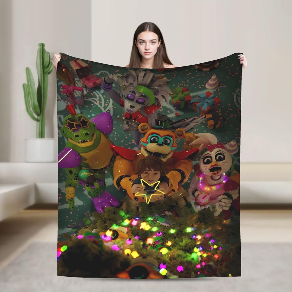 FNAF At Freddys Blankets Super Warm Novelty Plush Throw Blanket For Child Couch Bed Flannel Bedspread Bed Cover