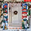 Merry Christmas Couplet Banner Snowman 1 Pair Polyester Indoor Outdoor Decor