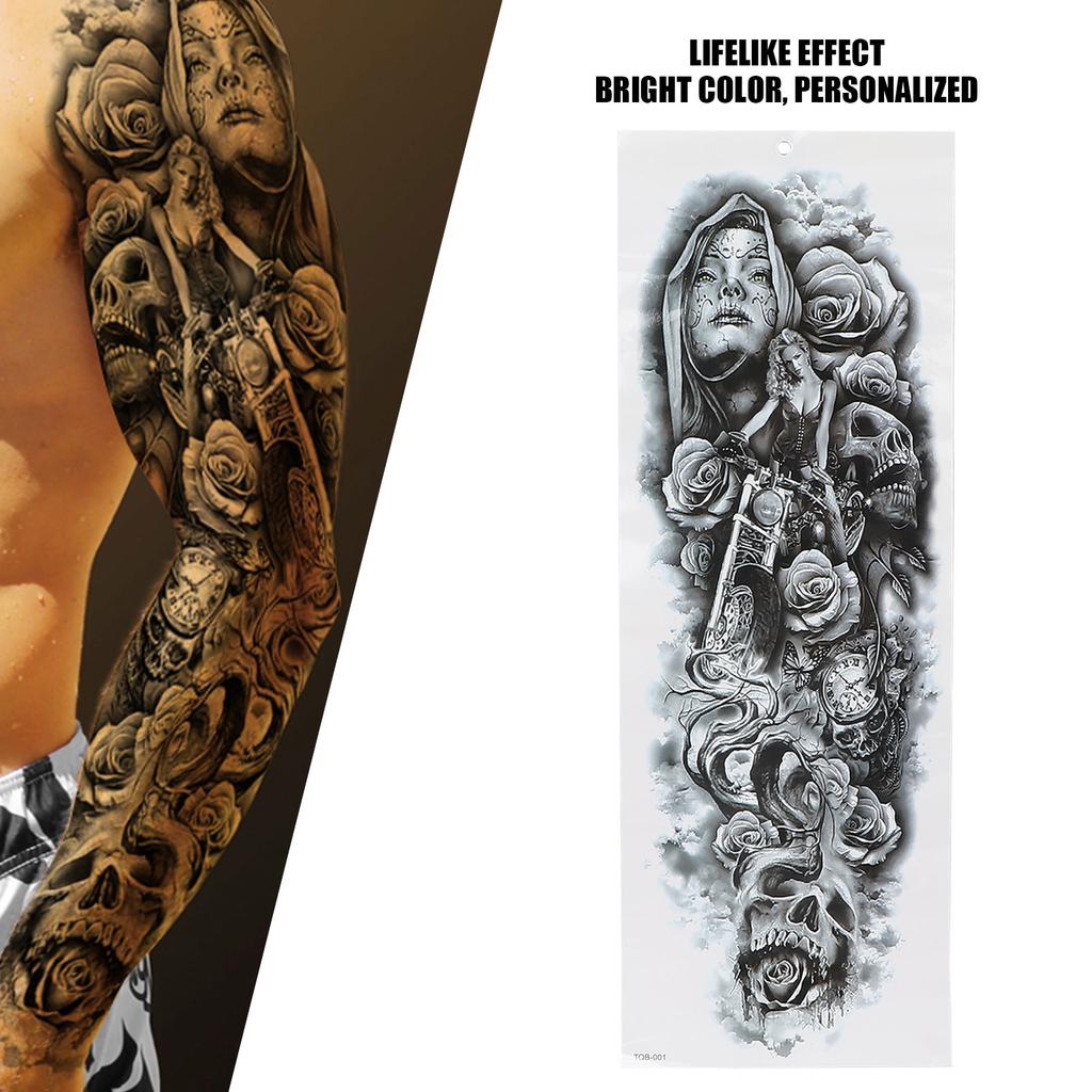 5pcs Full Arm Personalized Tattoo Stickers Waterproof Art Temporary Fake Tattoo Stickers