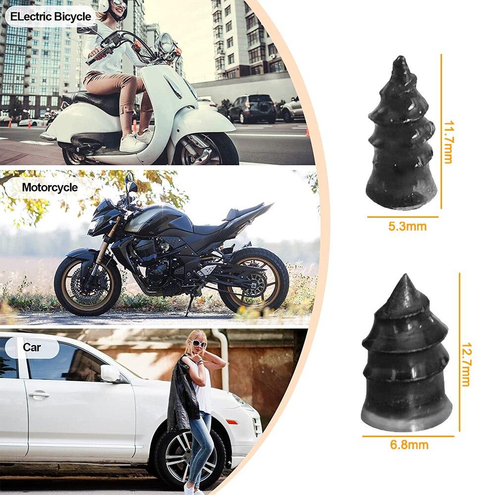 Vacuum Tyre Repair Nail Kit Tubeless Tyre Repair Rubber Nail Puncture Vacuum Tyre Quick Repair Tool Car Trucks Motorcycle Scooter Bike