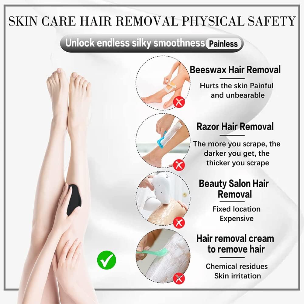 Ластик для волос Crystal Hair Eraser | Многоразовый отшелушивающий инструмент Flawless Magic Removal Stone для безболезненного удаления волос со спины, рук и ног, моющийся и портативный