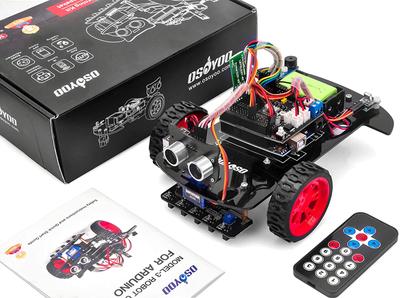 OSOYOO Стартовый набор умного робота-машинки Drive Smart Robot Car Arduino UNO R3 2WD Робот-машинка с открытым исходным кодом Обучающий Японское руководство пользователя Аккумулятор Комплект с 2 колесами,