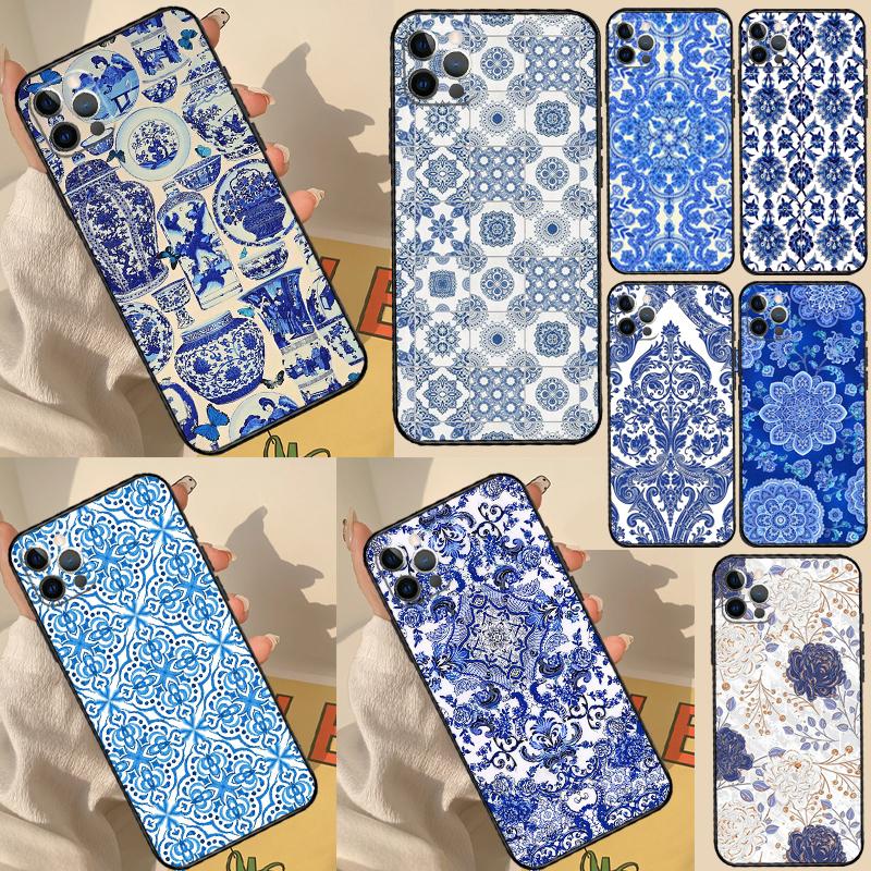 Сине-белый фарфоровый чехол для Realme 15 14 11 12 13 Pro Plus C65 C67 C71 C63 C61 C55 C51 C53 C35 C75 GT6 GT7 Pro