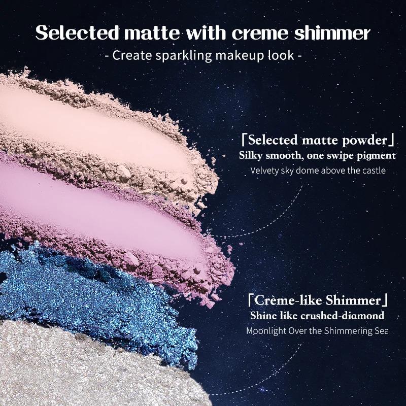 Flower Knows Mermaid Moonlight Палитра теней для век с мерцанием, матовая, хамелеон, водостойкая, 5 цветов