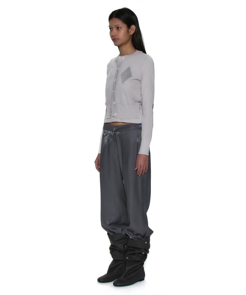 PARTIMENTO WOMEN All-In-One Layered Argyle Knit Crew Neck_Light Gray