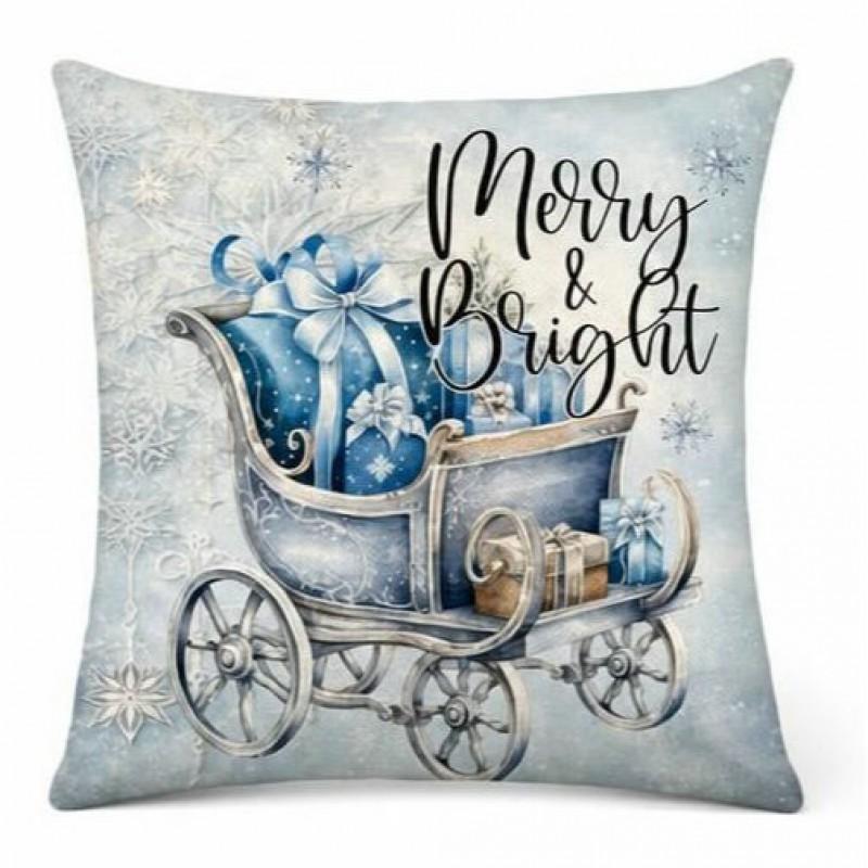Christmas Plush Throw Pillow Cover 45x45cm Square Decorative Cushion Case Sofa Living Room Car Home Festive Decor