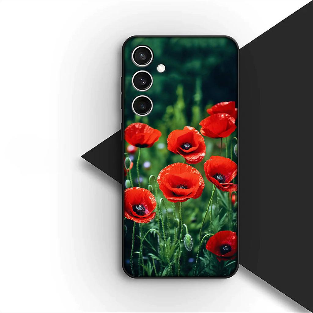 Чехол для Xiaomi Redmi Note 12 11 10 A3 Pro 10A 10C 12C Note12 5G 4G Силиконовый чехол для телефона Цветок мака Распустившаяся роза