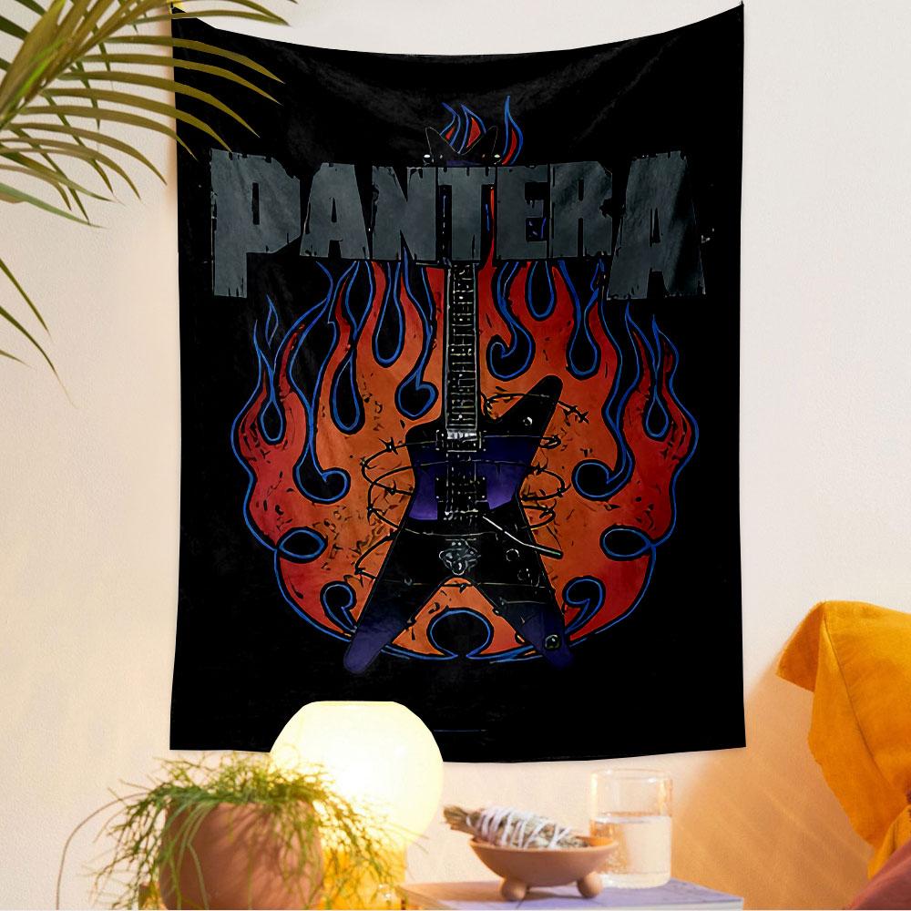 Pantera Band Poster Tapestry Wall Hanging, Heavy Metal Band Art, Rock Wall Decor for Bedroom Living Room Man Cave