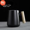 Ceramic Large Capacity Coffee Mug with Wooden Handle Office Water Tea Cup Milk Mug Drinkware