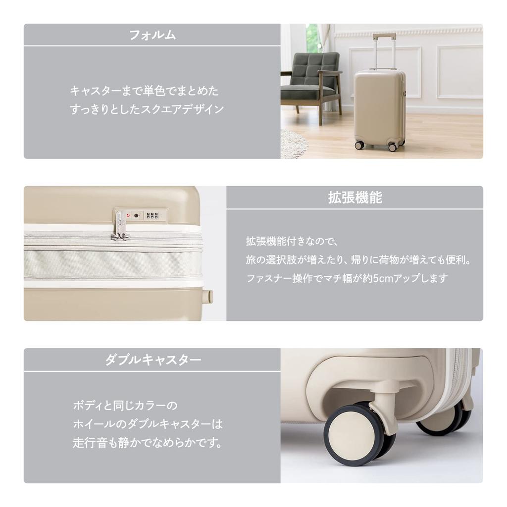 Чемодан для переноски на молнии, легкий, размер S, удлинительные ролики [Legend Walker] (с функцией/ручная кладь/двойной (35-42 [МОНОТОН/Синий] <5520-49-BL>