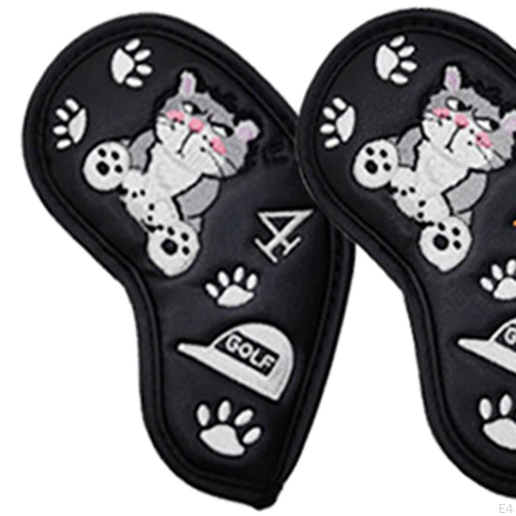 9Pcs PU Golf Iron Covers Set Outdoor Sports for Golfers Club Headcover