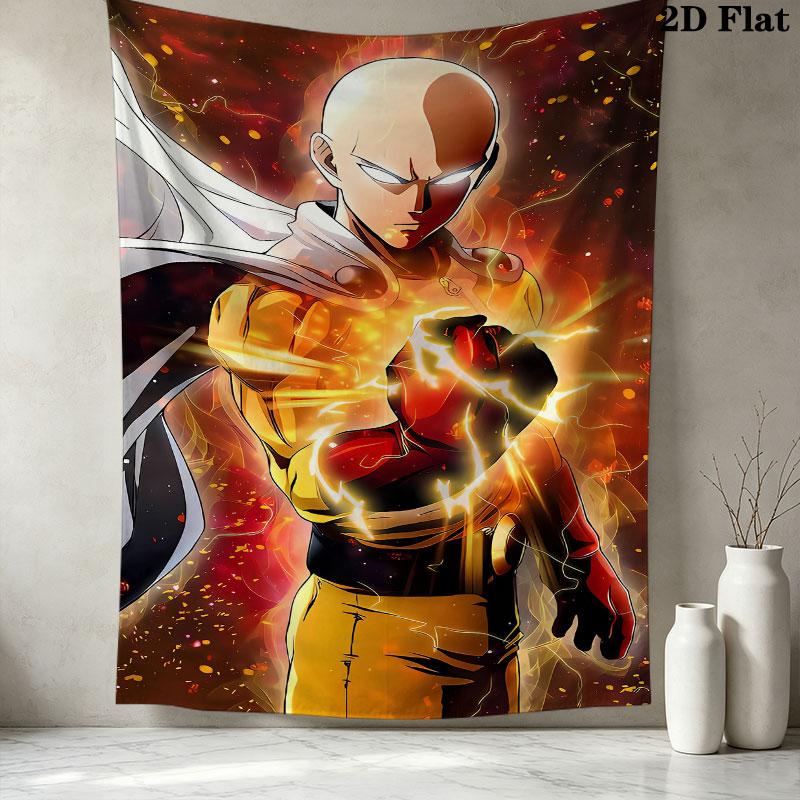 Onepunch Man Wall Tapestry Aesthetic Wall Hanging Printed Fabric Blanket Decorative Tapestries For Bedroom Living Room Home Decor