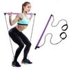 С Ab Roller Pilates Bar Kit Stretching Yoga Resistance Bands Foot Loop Pilates Sticks Exercise
