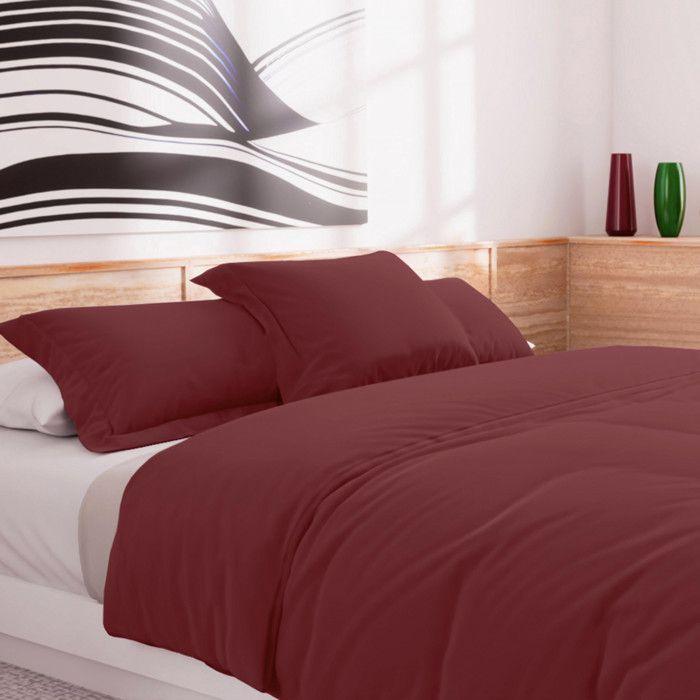 Housse de couette en coton 57 fils 240x220 cm Uni brique, par Soleil d'Ocre