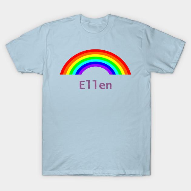 Asian Size Men Black Print T-shirt Ellen Rainbow No-Cut Heat Transfer Print Cotton Tshirt