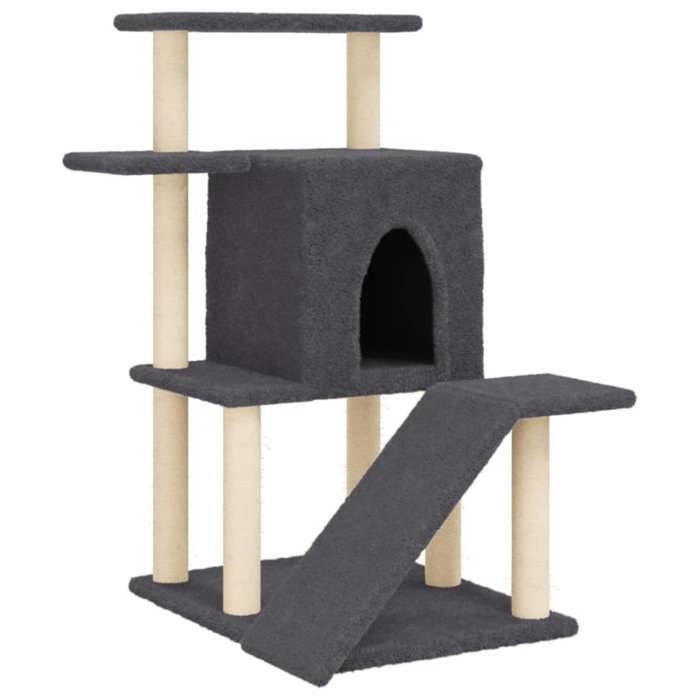 VidaXL Arbre à chat avec griffoirs en sisal gris foncé 97 cm 172099