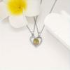 2-Piece Fashion Cute Sunflower Heart Design Pendant Necklace Decorative Jewelry Best Holiday Gift For Mom And Daughter