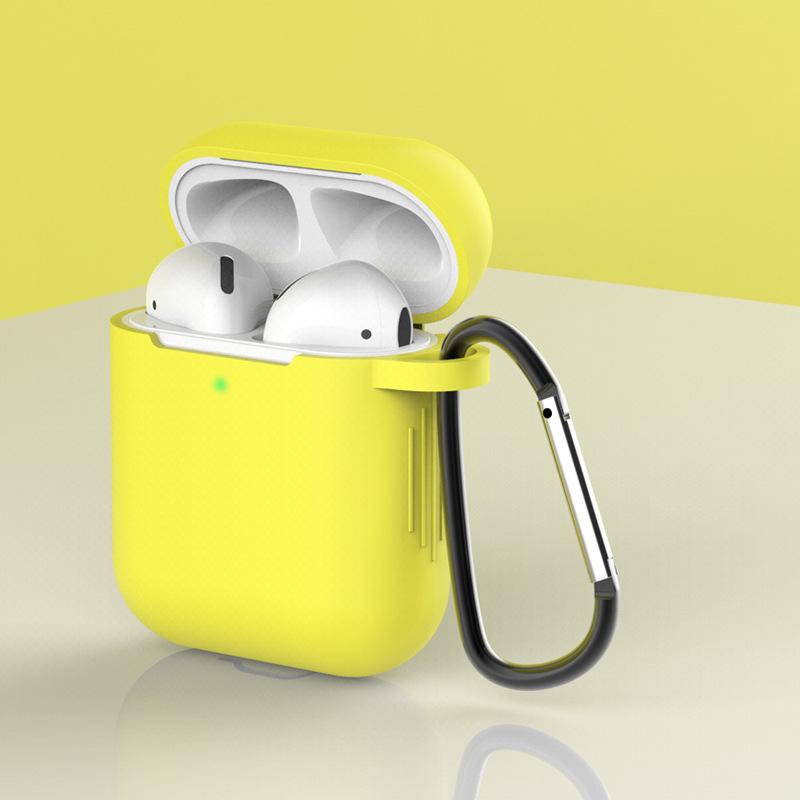 Сплошной цветной силиконовый мягкий чехол для Airpods 1/2, жидкий силиконовый беспроводной Bluetooth-наушник, защитный чехол для Airpods 2