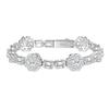 WUIHA Hip Hop Rock 100% 925 Sterling Silver VVS1 D Color Real GRA Real Moissanite Diamonds Flower Bracelet Bangle Fine Jewelry