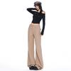 Khaki American micro-pull jeans women's autumn new high-waisted drape and thin, no-stick leg horn pants