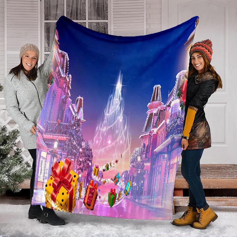 Merry Christmas Festive Greetings Blanket Soft And Comfortable Blanket Digital Printing Machine Washable Bedroom