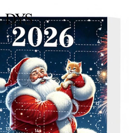 Креативный рождественский календарь-подарок для женщин 2026 Кот Адвент-календарь, 24 дня Календарь с украшениями для елки Подвесные украшения 2D Акриловый Милый Праздничный