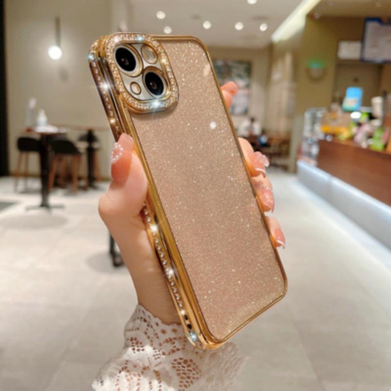 Applicable To Iphone16ProMax Single Row Drill Mobile Phone Case Apple 15 Lens Lace Diamond Plating 14 Protective Case Xr