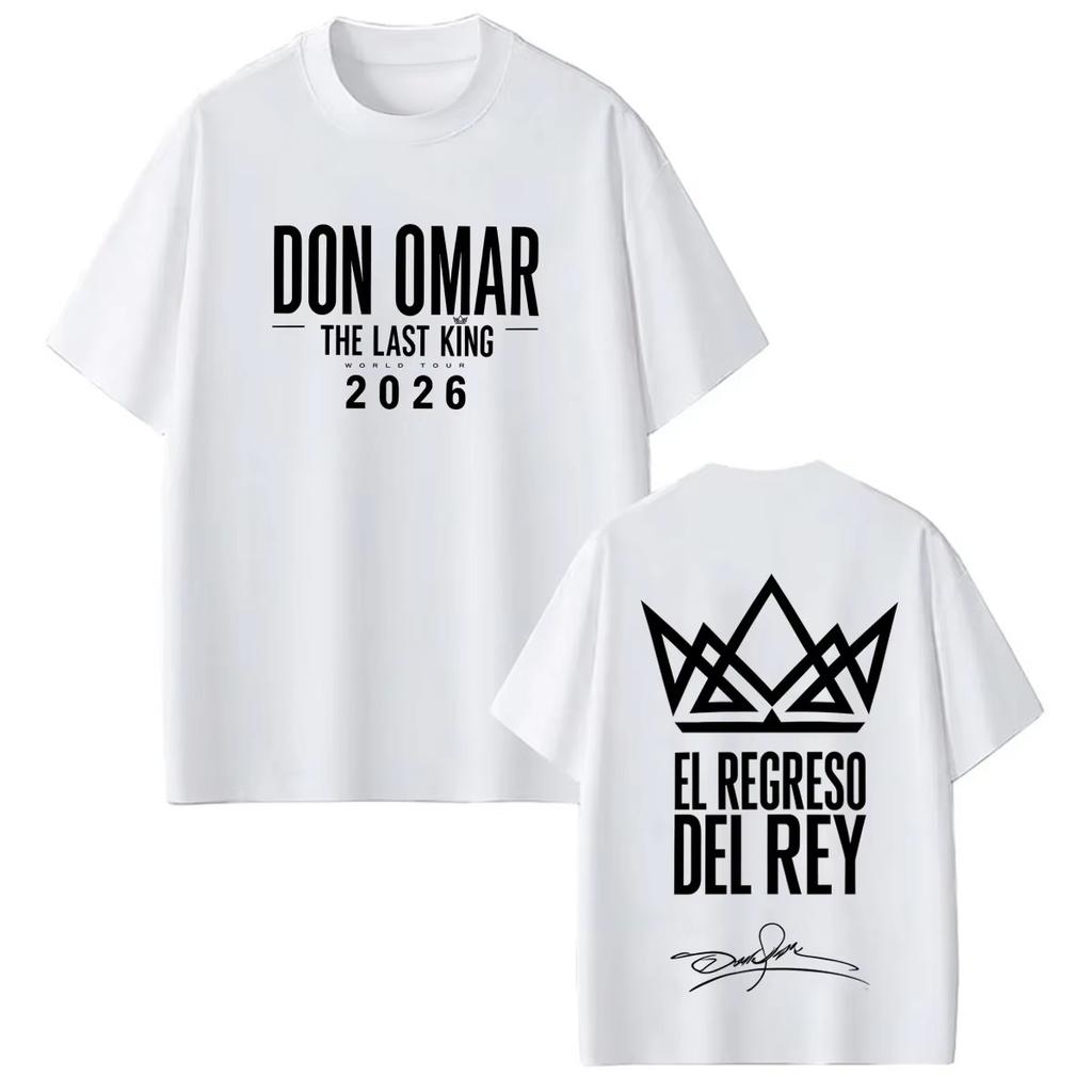 Rap Singer Don Omar The Last King Tour Printed Unisexs and Unisexs Fashionable Breathable Short Sleeved Cotton Casual LooseTshirt