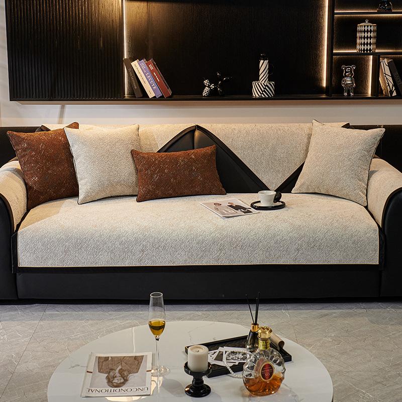 Роскошная Подушка для Дивана Премиум-класса с Прямыми Краями Новая Фиксированная Нескользящая Защита от Царапин Когтями Кошек Кожаная Подушка для Сиденья Дивана Прямого Ряда