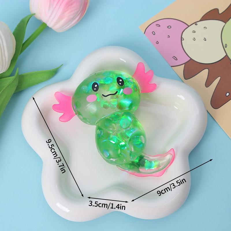 Cute Squishy Salamander Glitter Stress Relieving Squishy Soft Relief Ball Decompression Squeeze Birthday Party Fidget Gifts